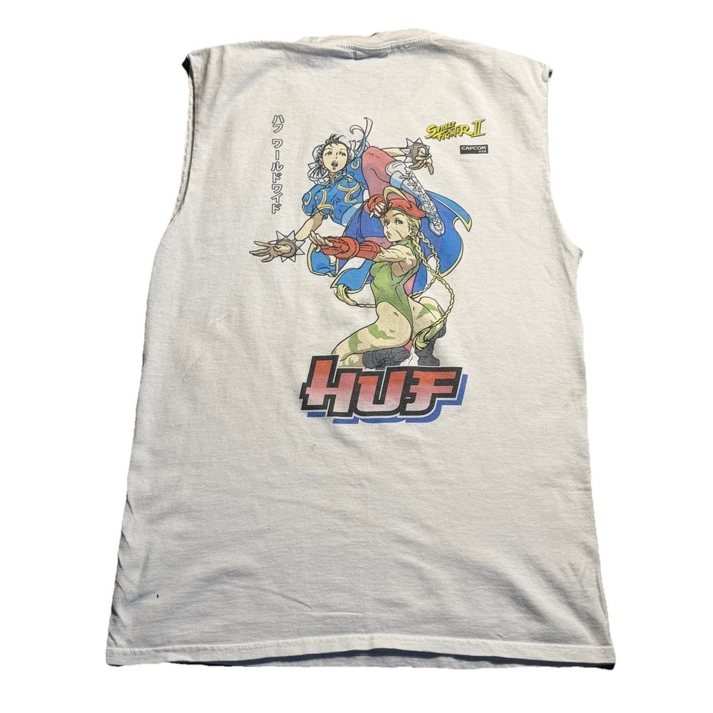 HUF Street Fighter II Tank Top Cammy Chun Li‎ Graphic White Size S